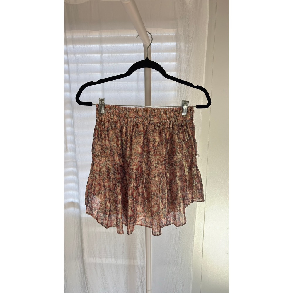 $325 LoveShackFancy Ruffle Tiered Floral Metallic Mini Skirt Size S - Picture 9 of 9